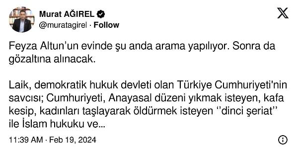 Murat Ağırel'in Twitter (X) paylaşımını da burada görebilirsiniz 👇