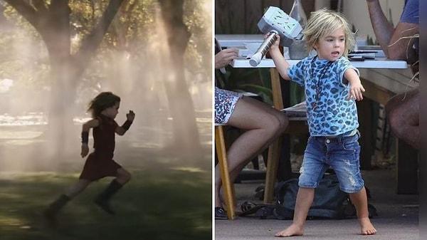 6. Yine aynı filmde, Chris'in oğlu Tristan Hemsworth, filmde Thor'un genç versiyonunu oynayarak film başlangıcında göründü.