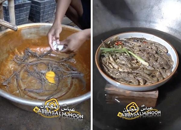 Bir gencin, topladığı kertenkelelerle yaptığı ilginç yemek sosyal medyada viral oldu.