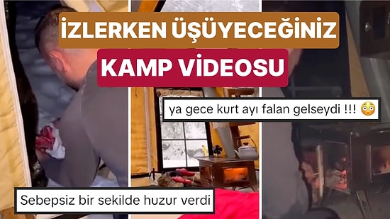 Kamp Videoları ile Tanınan Atik Ailesinin Kar Altına Yaptığı Sobalı Çadır Kampını İzlerken Üşüyeceksiniz
