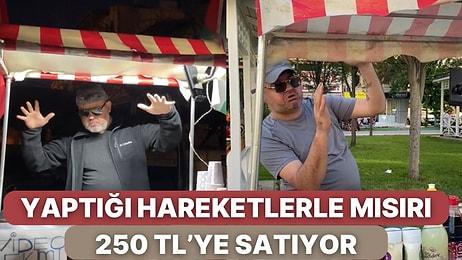 Konya'da Seyyar Bir Mısırcının Yaptığı Garip Hareketleri Videoya Çekmek İçin Müşterileri 250 TL Veriyor