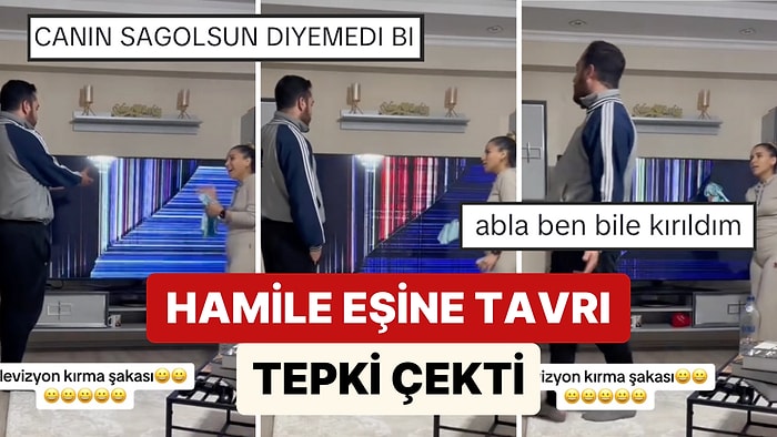 Televizyon Kırma Şakası Yapan Eşine Sinirlenmekle Sinirlenmemek Arasında Gidip Gelen Adamın Viral Olan Anları