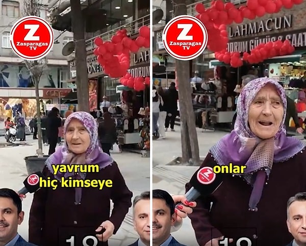 O soru sorulan bir teyze ise tepki göstedi. O teyze, 'Hiç kimseye vermeyeceğim. Kime baıyorlar ki bunlar?' dedi.