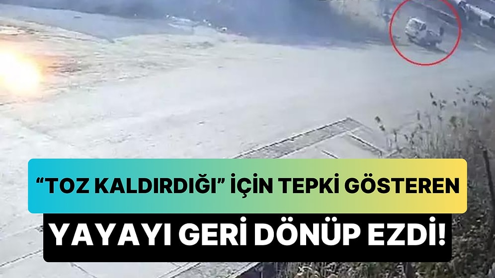 Toz Kaldırdığı İçin Tepki Gösteren Yayayı Geri Dönüp Ezen Kamyon Sürücüsü!