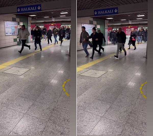 Marmaray'dan inerek asansöre koşan vatandaşların görüntülerinin üzerine ise at yarışı sunucusu sesi eklendi. Edit yapılan görüntüler ise sosyal medyada viral oldu.