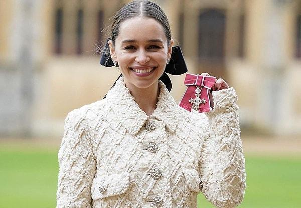 On Wednesday, the 41-year-old Prince of Wales awarded the "Order of the British Empire" medals to Game of Thrones star Emilia Clarke and her mother, Jennifer Clarke, for their services to individuals with brain injuries as founders of the SameYou charity.