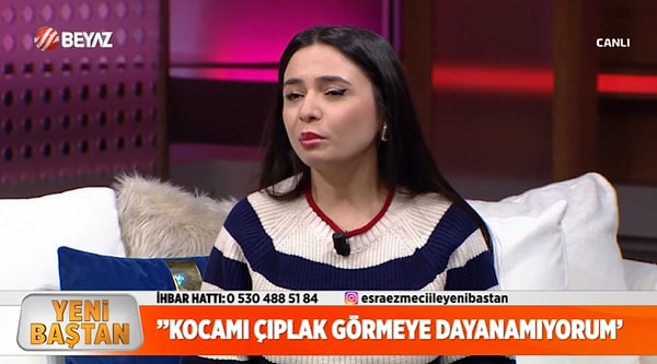 Üniversitede tanıştığı ve yakınlaştığı Hamza'dan 'Midemi bulandırmayan tek erkekti' diye bahseden kadın evlendiğinde ise, 'İlk gecemiz bana kabus gibiydi, Hamza'yı ilk defa çıplak gördüğümde mideme kramplar girdi, lavaboya gittim kustum. Hamza'dan utandım. Sonrasında bu durum değişir diye düşündüm. Ama olmadı. Hamza da fark etti. Ondan tiksindiğimi düşünerek durmadan spor yapıp, parfüm sıkmaya başladı. Kendimi sıkarak 1 kere cinsellik yaşayabildim' dedi.