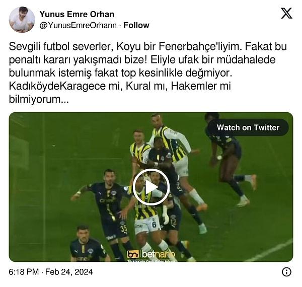 Fenerbahçe'nin kazandığı penaltıyla ilgili sosyal medyadan yorumlar ise öyle 👇