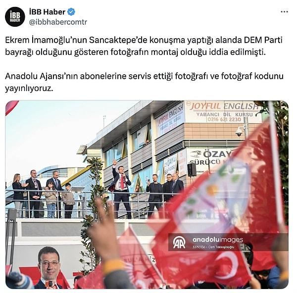 Tepkilerin ardından da İBB Haber, "Anadolu Ajansı’nın abonelerine servis ettiği fotoğrafı ve fotoğraf kodunu yayınlıyoruz." diyerek yeni bir fotoğraf yayınladı.