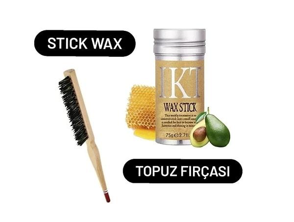 Ikt Stick Wax ve Topuz Fırçası kullanarak mükemmel bir saç toplama işlemi gerçekleştirebilirsiniz.