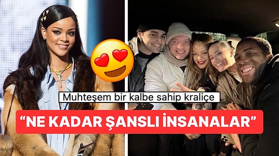 Rihanna Diyince Mütevazılık! Dünyaca Ünlü Yıldız Rihanna Yağmurun Altında Bekleyen Hayranlarını Arabasına Aldı