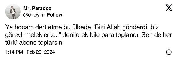 İşte Özgür Demirtaş'ın abonesi olmayanların tepkilerinden bazıları.