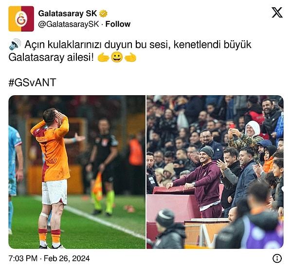 Galatasaray'ın paylaşımı 👇