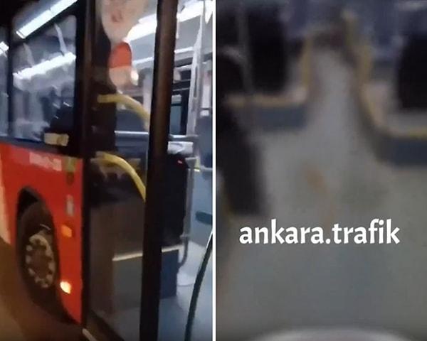 Paylaşılan görüntülerde ise EGO otobüsüne binen bir yolcunun otobüsün ortasına büyük abdestini yaptığı iddia edildi.