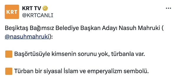 Nasuh Mahruki bir canlı yayında türban ve başörtüsü hakkında açıklamalarda bulundu.