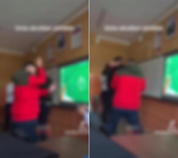 Öğretmenlerinin karşısında dans ederek TikTok'ta paylaşan gençler o videonun üzerine de 'Usta okuldan atıldıkk' yazdılar.