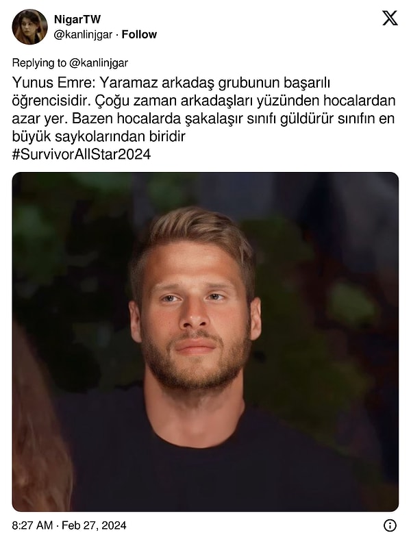 Yunus Emre: "Yaramaz arkadaş grubunun başarılı öğrencisidir."