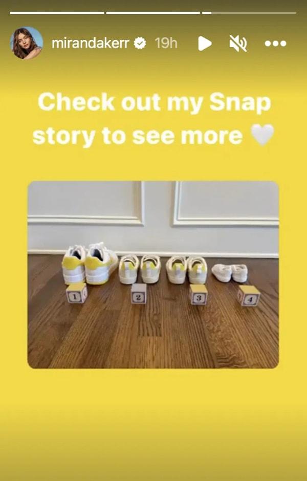 Çiftimiz, 2023'ün Eylül ayında da Instagram ve Snapchat üzerinden, eşi Evan Spiegel ile oğullarına kardeş geleceğini duyurdu Miranda.💛