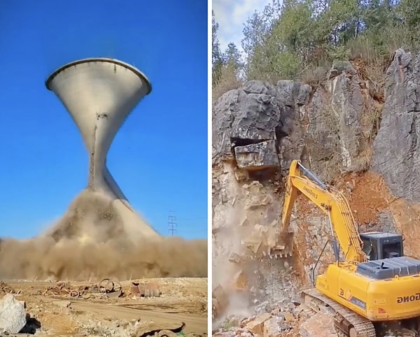 O anlar inşaat çalışması izlemeyi sevenler için adeta terapi etkisi yarattı.