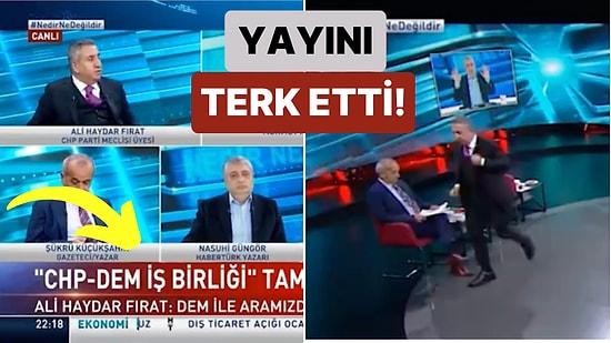 Ali Haydar Fırat Ekrandaki "CHP-DEM İş Birliği Tam Olarak Ne?" Yazısı Değiştirilmeyince Yayını Terk Etti