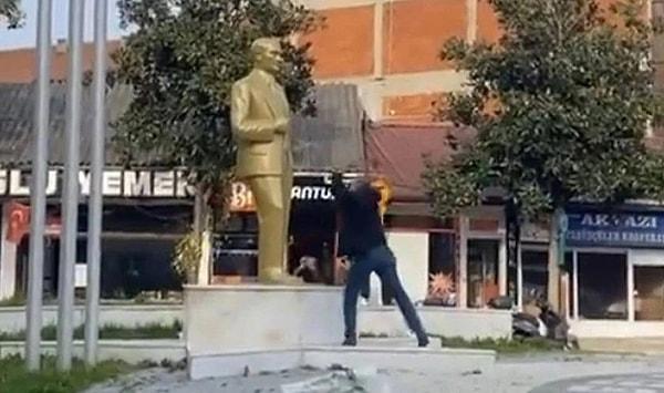 Anıtı tahrip eden şüpheli gözaltına alındı. Ancak şüphelinin şizofreni hastası olduğu iddia edildi.