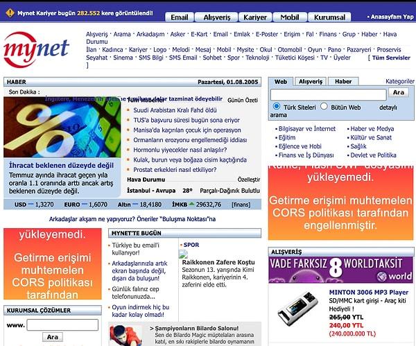 6. Pek çoğumuz için internetin ta kendisiydi: Mynet.com