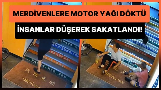 Bu Nasıl Bir Kötülük? Spor Salonunun Merdivenlerine Motor Yağı Döküp İnsanları Sakatladı!