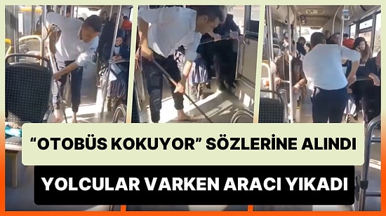 Trabzon'da 'Otobüs Kokuyor' Sözlerine Alınan Şoför, Yolcular İçerideyken Aracı Yıkadı