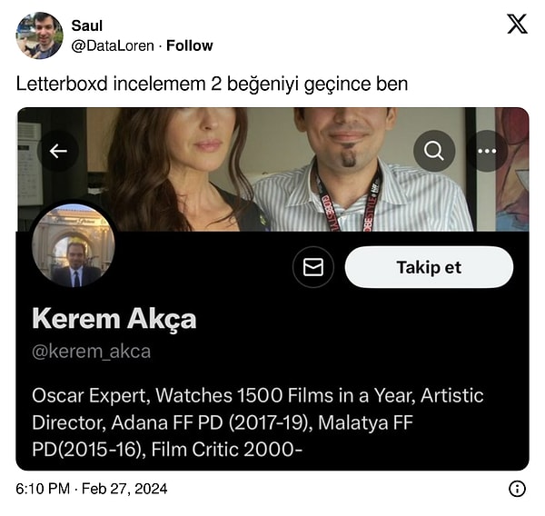 5. Oscar uzmanı mı?