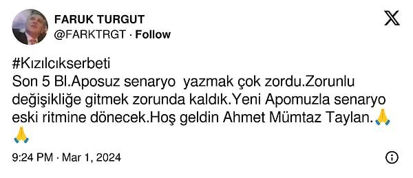 İşte Kızılcık Şerbeti'nin yapımcısı Faruk Turgut'tan açıklama: