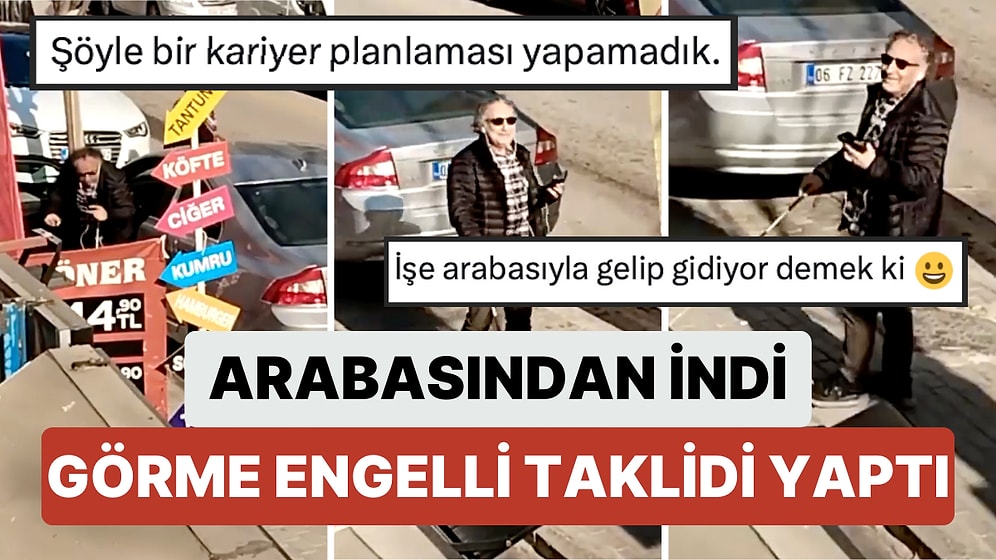 Arabasını Park Edip Görme Engelli Taklidi Yaparak Para Toplayan Adam Durumun Fark Edildiğini Anlayınca Kaçtı
