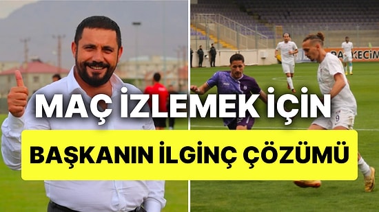 Cezası Nedeniyle Tribünden Maçı İzleyemeyen Vanspor Başkanı Yaratıcı Bir Çözüm Buldu