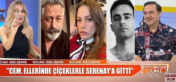 Söylemezsem Olmaz'ın iddiasına göre, Mert Demir ile ayrıldığı söylenen Serenay Sarıkaya için ellerini çiçekle dolduran Cem Yılmaz'ın eski sevgilisinin evine gittiği haberleri epey olay oldu hatırlarsanız.