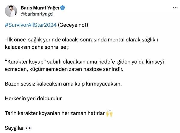 2022 All Star senesinde psikolojisinin iyi olmadığını ve kafasının kaldırmadığını söyleyen Barış Murat Yağcı'nın paylaşımı bir gönderme olarak algılandı.