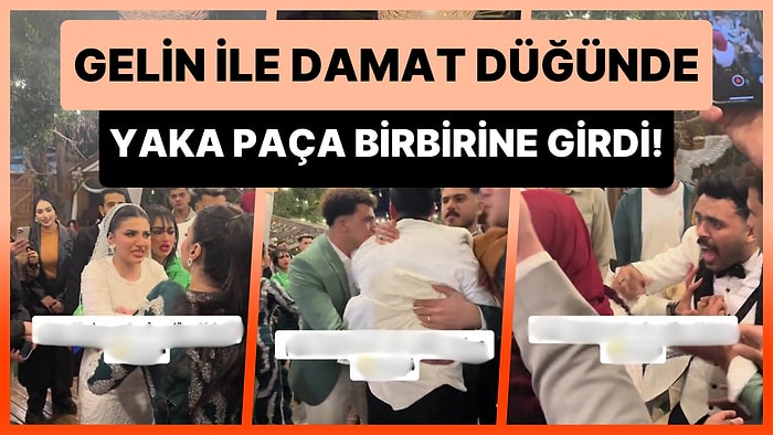 Düğünde Yaka Paça Birbirine Giren Gelin ile Damadın Viral Olan Görüntüleri