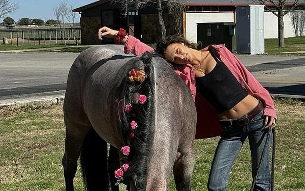Recently, Bella shared that she hasn't been feeling well due to an illness, leading her to take a break from work. She now makes social media posts surrounded by horses and nature on a farm.