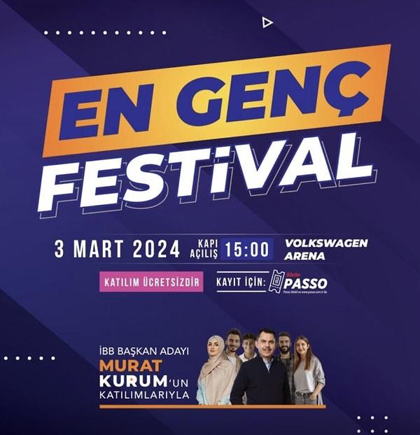 3 Mart tarihinde İstanbul Volkswagen Arena'da "En Genç Festival" adıyla yapılan bir etkinlik bu kapsamda öne çıktı.