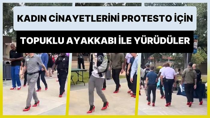 Kadın Cinayetlerini Protesto Eden ABD'li Polisler Kırmızı Topuklu Ayakkabılarla Yürüdü