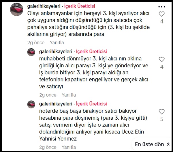 Videoda anlatılan dolandırıcılık hikayesini anlamayanlar için videoyu paylaşan "@galerihikayeleri" isimli hesap, o yöntemi bu şekilde özetledi: 👇