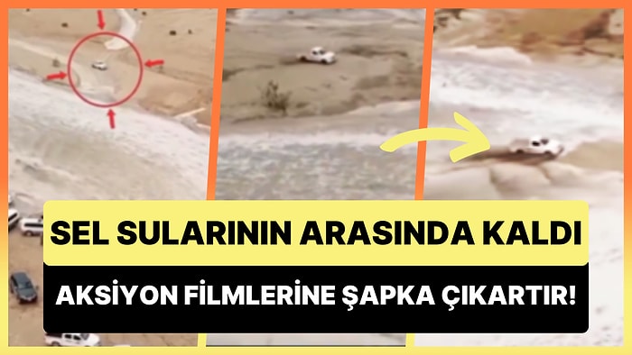 Sel Suları Arasında Sıkışan Şoförün Aksiyon Filmlerini Aratmayan Kaçış Anları