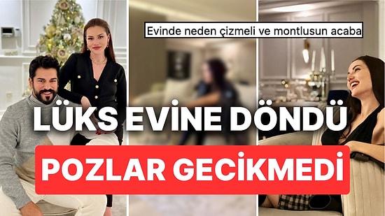 Katar'dan Dönen Fahriye Evcen Lüks Evinden Deri Ceketli ve Çizmeli Pozlarını Paylaştı