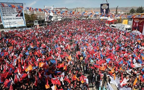 31 Mart yerel seçimleri için düzenlenen AKP'nin Elazığ mitingine Cumhurbaşkanı Erdoğan katıldı.