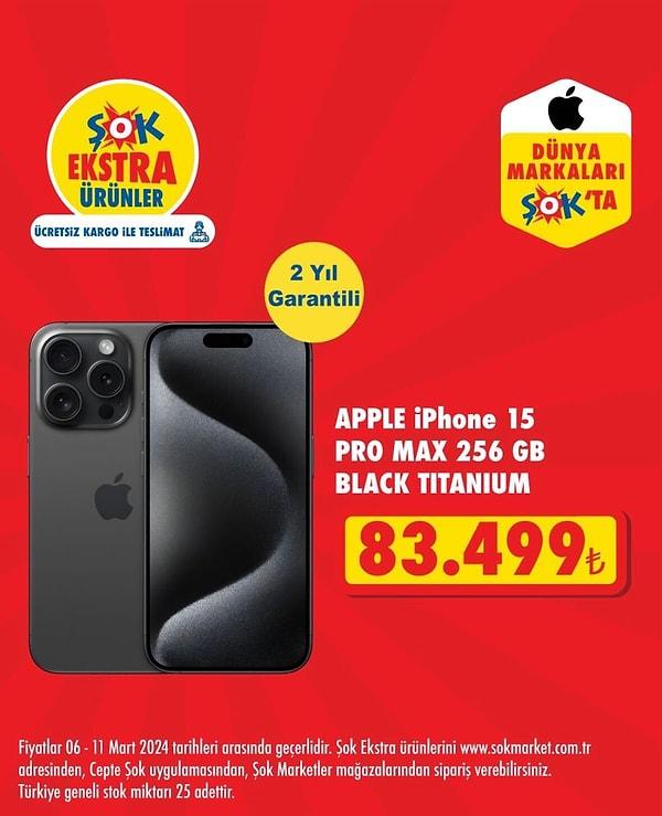 Apple iPhone 15 Pro Max 256 GB Black Titanium 83.499 TL