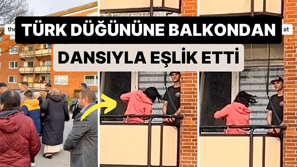 Alman Bir Kadın Evinin Önünde Gerçekleşen Türk Düğününe Balkondan Kendi Figürleriyle Eşlik Etti