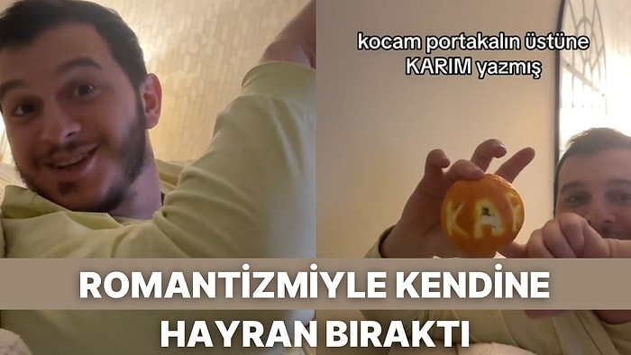 Pür Dikkat Portakala ‘Karım’ Yazarak Eşine Veren Adam ‘Mutlu Etmek Bu Kadar Basit’ Dedirtti