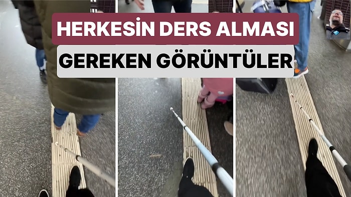 Görme Engelli Bir Adam Kendileri İçin Yapılan Yolun Nasıl İşgal Edildiğini Göstermek İçin Kısa Bir Video Çekti