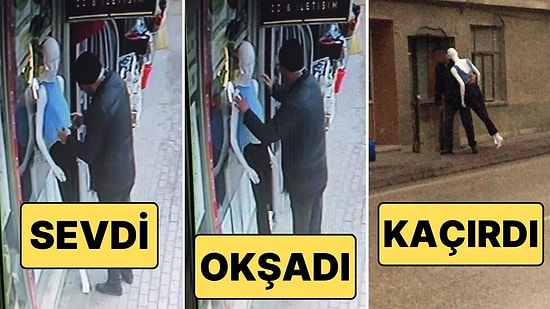 Cansız Mankeni Sevdi, Okşadı, Sonra da Kucaklayıp Kaçırdı