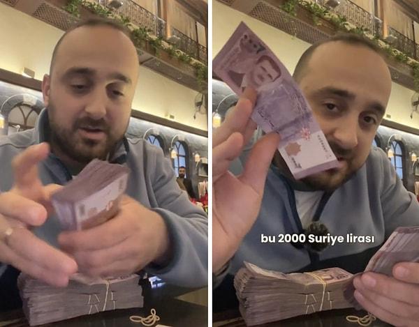 Uğur Kola, Suriye'de bir restoranda iki kişilik yemek için ödediği ücreti paylaştı.