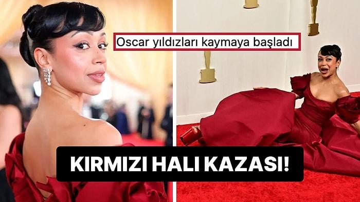 2024 Oscar Ödülleri Geleneksel Kırmızı Halı Düşüşüyle Başladı! Liza Koshy Uzun Topuklularının Gazabına Uğradı