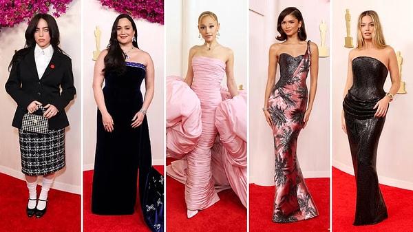 Geceye katılan birbirinden güzel ve başarılı kadın sanatçılar kırmızı halıyı resmen aleve verdi! Margot Robbie'den Ariana Grande'ye başarılı birçok isim kameralara gülümsedi.